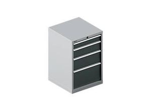 4051273654021 - Select Schubladenschrank 27-27 4 Schübe bis 75 kg B 564 x T 572 x H 850 mm anthrazitgrau weißaluminium