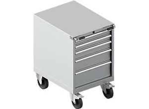 4051273659545 - Select Schubladenschrank mit Rollen WSK 36-27 5 Schübe bis 200 kg B 717 x T 572 x H 920 mm weißaluminium weißaluminium