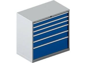 4051273663047 - Select Schubladenschrank 54-27 6 Schübe bis 200 kg B 1023 x T 572 x H 1000 mm weißalu enzianblau