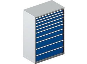 4051273664402 - Select Schubladenschrank 54-27 10 Schübe bis 200 kg B 1023 x T 572 x H 1450 mm weißalu enzianblau