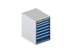 4051273668820 - Select Schubladenschrank 27-36 7 Schübe bis 200 kg B 564 x T 725 x H 800 mm enzianblau weißaluminium