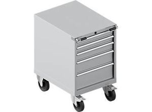 4051273671998 - Select Schubladenschrank mit Rollen WSK 27-36 5 Schübe bis 75 kg B 564 x T 725 x H 920 mm weißaluminium weißaluminium