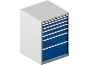 4051273682918 - Select Schubladenschrank WSK 54-36 Stahl 7 Schübe bis 200 kg B 1023 x T 725 x H 1000 mm lichtgrau enzianblau