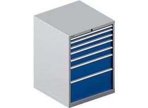 4051273682970 - Select Schubladenschrank WSK 54-36 Stahl 7 Schübe bis 200 kg B 1023 x T 725 x H 1000 mm weißaluminium enzianblau