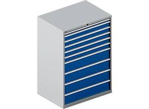 4051273685353 - Select Schubladenschrank WSK 54-36 Stahl 10 Schübe bis 200 kg B 1023 x T 725 x H 1450 mm weissaluminium enzianblau