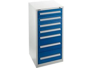 4051273714510 - Select Schubladenschrank SF 70 7 Schübe lichtgrau RAL 7035 enzianblau RAL 5010