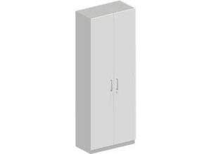 4051273726698 - Genius Garderobenschrank TETRIS SOLID 5 Ordnerhöhen 1 Fachboden Kleiderstange abschließbar B 800 x T 412 x H 2143 mm weißalu weiß