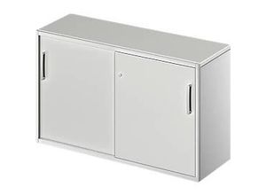 4051273737328 - Genius Beistellschrank TETRIS SOLID 2 OH in Schreibtischhöhe B 1200 mm 25 mm Abdeckplatte lichtgrau weißalu