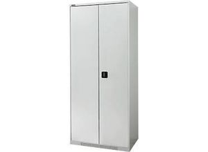 4051273768735 - Genius Flügeltürenschrank FS Stahl mit Belüftungslöchern B 810 x T 520 x H 1950 mm 5 OH Lichtgrau Lichtgrau bis 300 kg