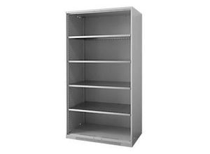 4051273770271 - Genius Regalschrank FS Stahl mit Belüftungslöchern B 1055 x T 620 x H 1950 mm 5 OH Weißalu bis 500 kg