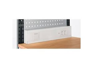 4051273779816 - Energieleiste für AST31 Tischaufbau mit H 1615 mm anschlussfertig 2 x Steckdosen 1 x Schalter B 630 x T 60 x H 100 mm Kunststoff lichtgrau