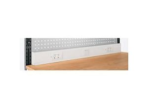 4051273779823 - Energieleiste für AST31 Tischaufbau mit H 1615 mm anschlussfertig 4 x Steckdosen 1 x Schalter B 1430 x T 60 x H 100 mm Kunststoff lichtgrau