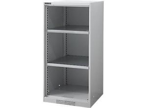 4051273790422 - Genius Regalschrank FS 3 OH 2 höhenverstellbare Fachböden bis 250 kg B 545 x T 420 x H 1105 mm Stahl weißaluminium RAL 9006