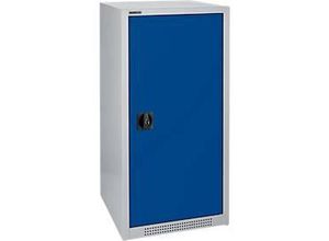 4051273790521 - Genius Flügeltürschrank FS 3 OH abschließbar 2 Fachböden bis 250 kg Stahl weißaluminium RAL 9006 enzianblau RAL 5010