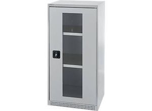 4051273790781 - Genius Sichttürschrank FS 3 OH abschließbar 2 Fachböden bis 250 kg B 545 mm Stahl weißaluminium RAL 9006 weißaluminium RAL 9006