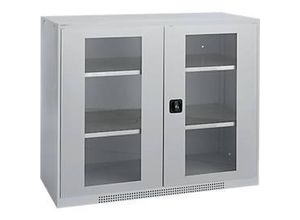 4051273790965 - Genius Sichttürschrank FS 3 OH abschließbar 2 Fachböden bis 450 kg B 1343 mm Stahl weißaluminium RAL 9006 weißaluminium RAL 9006