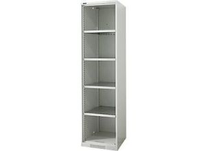 4051273790972 - Genius Regalschrank FS 5 OH 4 höhenverstellbare Fachböden bis 250 kg B 545 x T 420 x H 1950 mm Stahl lichtgrau RAL 7035