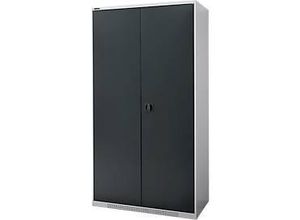 4051273791214 - Genius Flügeltürschrank FS 5 OH abschließbar 4 Fachböden bis 450 kg B 1055 mm Stahl weißaluminium RAL 9006 anthrazitgrau RAL 7016