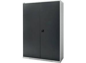 4051273791245 - Genius Flügeltürschrank FS 5 OH abschließbar 4 Fachböden bis 450 kg B 1343 mm Stahl lichtgrau RAL 7035 anthrazitgrau RAL 7016