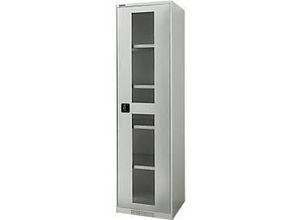 4051273791313 - Genius Sichttürschrank FS 5 OH abschließbar 4 Fachböden bis 250 kg B 545 mm Stahl lichtgrau RAL 7035 lichtgrau RAL 7035