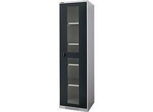 4051273791337 - Genius Sichttürschrank FS 5 OH abschließbar 4 Fachböden bis 250 kg B 545 mm Stahl weißaluminium RAL 9006 anthrazitgrau RAL 7016