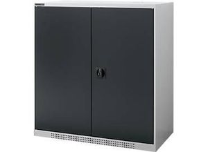 4051273791627 - Genius Flügeltürschrank FS 3 OH abschließbar 2 Fachböden bis 450 kg B 1055 mm Stahl weißaluminium RAL 9006 anthrazitgrau RAL 7016