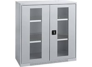4051273791726 - Genius Sichttürschrank FS 3 OH abschließbar 2 Fachböden bis 450 kg B 1055 mm Stahl weißaluminium RAL 9006 weißaluminium RAL 9006