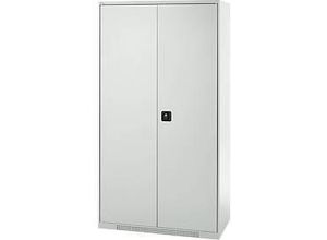 4051273792334 - Genius Reinigungsmittelschrank FS 5 OH abschließbar Mittelwand 4 Fachböden bis 450 kg B 1055 x T 520 x H 1950 mm lichtgrau lichtgrau