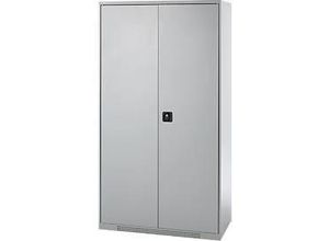 4051273792365 - Genius Reinigungsmittelschrank FS 5 OH abschließbar Mittelwand 4 Fachböden bis 450 kg B 1055 x T 520 x H 1950 mm weißalu weißalu