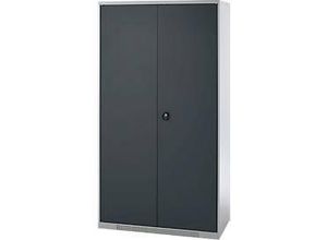 4051273792389 - Genius Reinigungsmittelschrank FS 5 OH abschließbar Mittelwand 4 Fachböden bis 450 kg B 1055 x T 520 x H 1950 mm weißalu anthrazitgrau