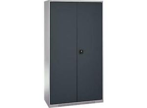 4051273792860 - Genius Magazinschrank FS 5 OH abschließbar 10 Fachböden 2 Lochrasterplatten bis 450 kg B 1055 x T 520 x H 1950 mm weißalu anthrazitgrau