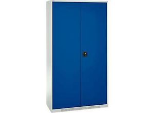 4051273792945 - Genius Materialschrank FS 5 OH abschließbar Lochrasterwände 3 Fachböden bis 450 kg B 1055 x T 520 x H 1950 mm lichtgrau enzianblau