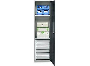 4051273793010 - Genius Materialschrank FS 5 OH abschließbar 2 Fachböden 6 Schübe bis 250 kg B 545 x T 520 x H 1950 mm Stahl lichtgrau anthrazitgrau