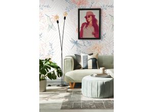 4051315597705 - LIVING WALLS Fototapete Blumentapete Tapeten Fototapete Floral Libelle Tapeten Wohnzimmer Schlafzimmer Küche Design Gr B L 159 m x 28 m Rollen bunt orange blau