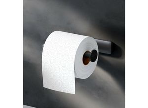 4051343071840 - Ampm - Toilettenpapierhalter Wandmontage mit bohren Klopapierhalter Edelstahl wc Papierhalter für Badezimmer Edelstahl Schwarz matt - Schwarz