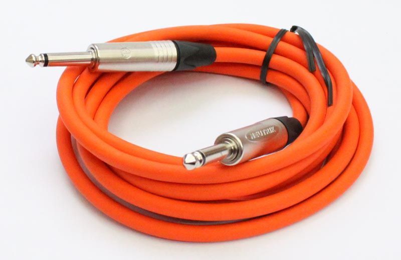 4051344025057 - Gitarrenkabel 63mm Klinke Klinke Mono Neutrik 3 Meter orange