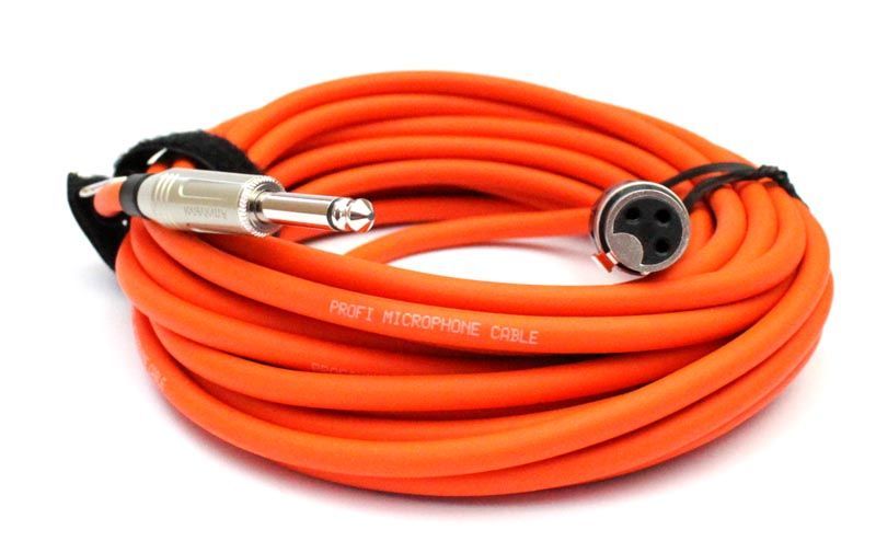 4051344036800 - Mikrofonkabel Amphenol XLR female  63mm Klinkenstecker 75 Meter orange