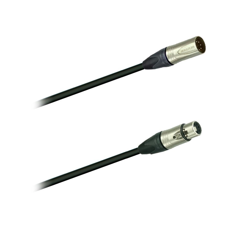 4051344061260 - DMX-Kabel Neutrik XLR male female 5 pol 5 Meter für Lichtsteuerung schwarz