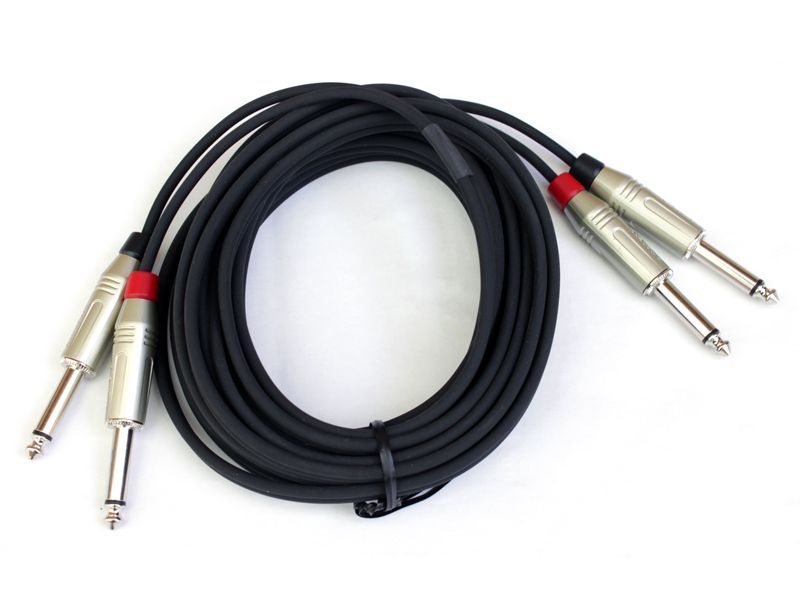 4051344067767 - Audiokabel 2x 63mm Klinke Klinke Stereo Zwillingskabel 5mMeter