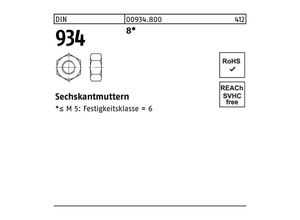 4051426644237 - Sechskantmutter DIN 934 M39 8 5 Stück