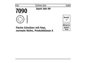 4051426665225 - Unterlegscheibe ISO 7090 Fase 39 Stahl 200 HV 25 Stück