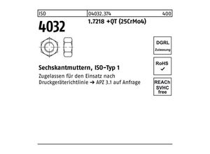 4051426691408 - - Sechskantmutter iso 4032 M39 17218 +qt (25CrMo4) 5 Stück