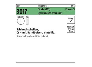 4051426736963 - Schlauchschelle DIN 3017 W1 Form C1 17- 19 18 Stahl galvanisch verzinkt fInnen-D