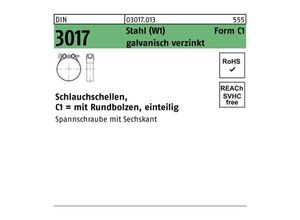 4051426737878 - Schlauchschelle DIN 3017 W1 Form C1 40- 43 18 Stahl galvanisch verzinkt fInnen-D