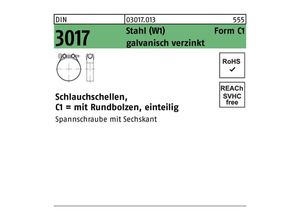 4051426737915 - Schlauchschelle DIN 3017 W1 Form C1 55- 59 20 Stahl galvanisch verzinkt fInnen-D