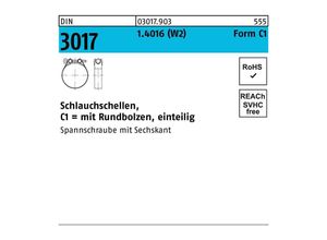 4051426738295 - Schlauchschelle DIN 3017 W2 Form C1 19- 21 18 14016 Schraube galvanisch verzinkt fInnen-D