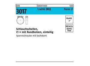 4051426738301 - Schlauchschelle DIN 3017 W2 Form C1 21- 23 18 14016 Schraube galvanisch verzinkt fInnen-D