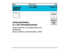 4051426740977 - Schlauchschelle DIN 3017 W5 Schneckenantrieb 20- 32 12 C7 A 4 50 Stück