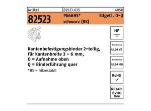 4051426741257 - Hellermanntyton - Befestigungsbinder r 82523 Edgecl 46x150 35 PA66HS sw oq 500St