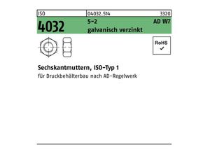 4051426834256 - - Sechskantmutter iso 4032 m 39 5-2 ad W7 galvanisch verzinkt